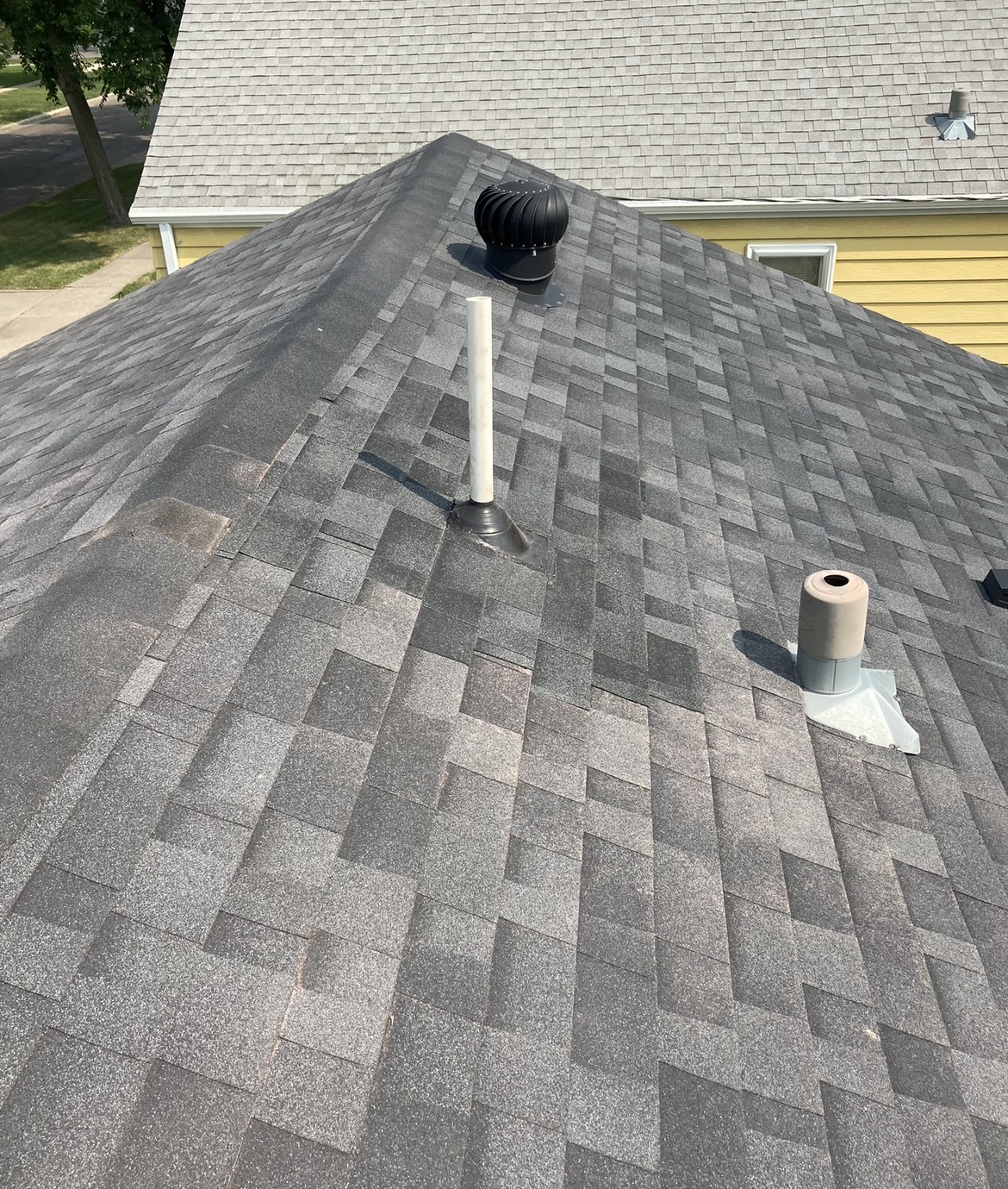 Roof after chimney removal