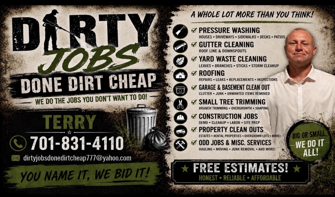 Dirty Jobs Done Dirt Cheap services flyer