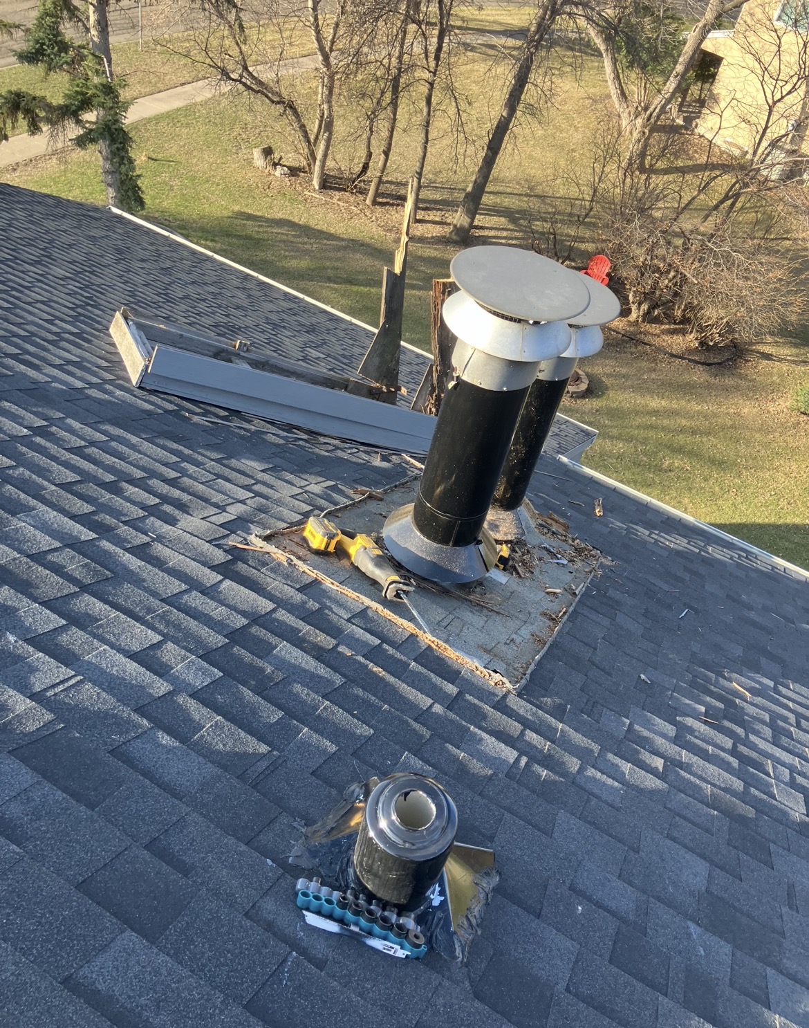 Chimney vent project in progress