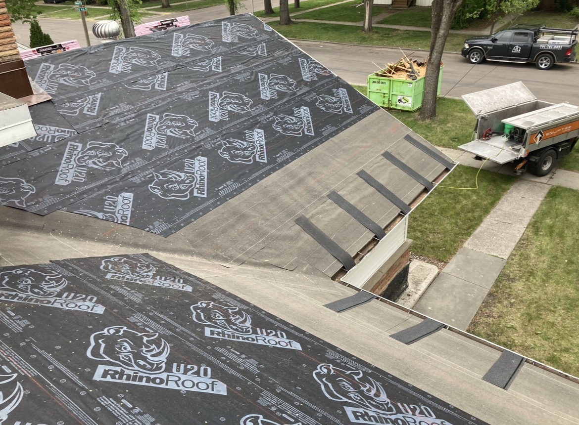 Full roof repair underlayment